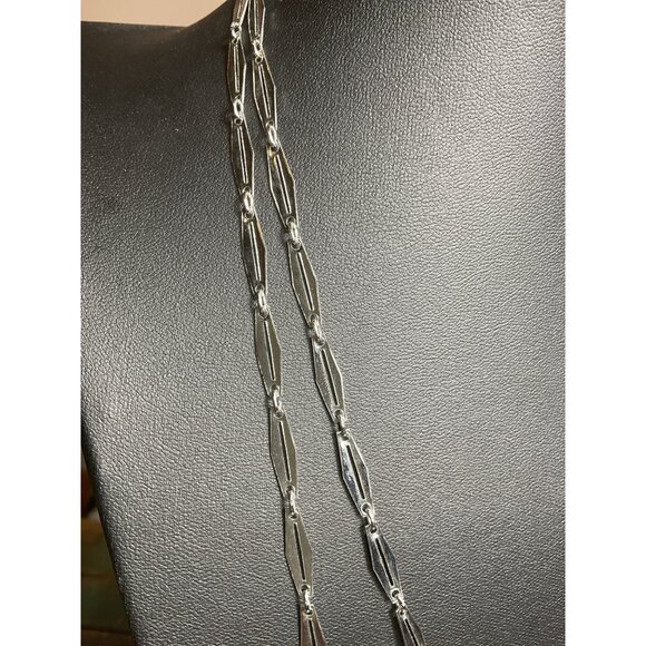 Extra Long Silver Toned Womens Chain Necklace - Picture 3 of 4